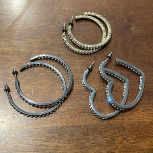 Elegant Gold and Silver Hoop Earrings Set